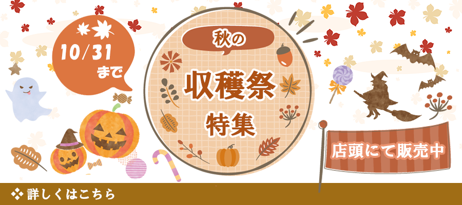 2024年の秋の収穫祭です。ハロウィンのお菓子詰合せ、かぼちゃ、栗、芋、イチジクを使った新作ケーキ、栗をふんだんに使った限定和菓子をご紹介します。